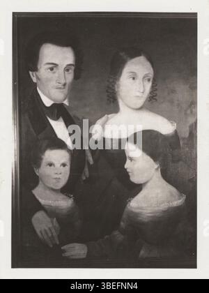 Questo ritratto, attribuito a Richard Terrell, risale al 1844. Il libro raffigura il dottor James S. Athon con sua moglie, Rebecca Carr Athon, e le loro figlie Henrietta e Marietta. Il ritratto di famiglia cattura un momento della vita americana della metà del XIX secolo, mostrando lo stile di ritrattistica del periodo. Foto Stock