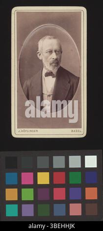 Questa fotografia, scattata intorno al 1894, mostra Emil Wick, catturato in bianco e nero e montato su cartone. Rappresenta le tecniche di ritrattistica della fine del XIX secolo e riflette lo stile fotografico formale del periodo. Foto Stock