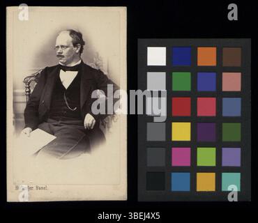 Questa fotografia a tessera tra il 1872 e il 1892 raffigura Johann Jakob Merian, una figura storica del XIX secolo. Foto Stock