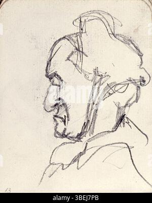 Questo schizzo del 1910 di Theo van Doesburg presenta una donna che indossa il cappello di un servo, mostrando il suo primo interesse per la ritrattistica e la sua transizione verso l'astrazione all'inizio del XX secolo. Foto Stock