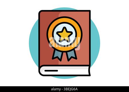 Icona linee guida. stile icona contorno colorato. icona relativa al branding. illustrazione vettoriale degli elementi aziendali Illustrazione Vettoriale