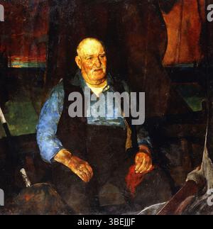 Il dipinto di Charles Webster Hawthorne del 1923, "First Mate", ha vinto il secondo William A. Clark Prize alla Corcoran Gallery of Art Il ritratto raffigura John Atkins Cook, una figura marittima, che cattura l'essenza della ritrattistica americana all'inizio del XX secolo. Foto Stock