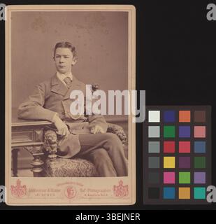 Ritratto di Heinrich Wölfflin montato su cartone, fotografato in bianco e nero tra il 1880 e il 1889, esemplificando lo stile ritrattistico accademico della fine del XIX secolo. Foto Stock