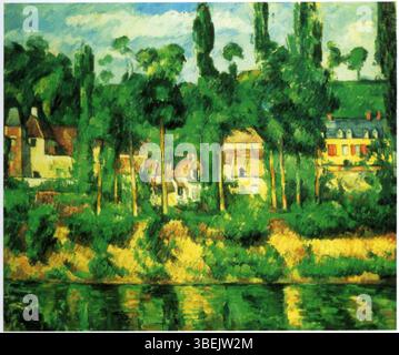 "DAS Schloss Medan" è un dipinto di Paul Cézanne, che mostra il suo stile distintivo di utilizzare forme geometriche e colori audaci per rappresentare i paesaggi. Creato alla fine del XIX secolo, riflette la sua profonda connessione con la natura e le tecniche artistiche in evoluzione. Foto Stock