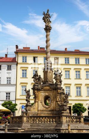 Colonna della Santissima Trinità nella Piazza superiore, Olomouc, Moravia, Repubblica Ceca Foto Stock
