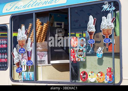 Gelateria, finestra aperta. Foto Stock