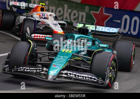 Lance passeggiata del Canada alla guida del (18) team Aston Martin Aramco Cognizant F1 AMR25 Mercedes durante la Formula 1 TAG Heuer Gran Premio di Monaco 2025 il 23 maggio, Circuit de Monaco, Monaco. Foto Stock