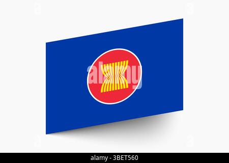 L'Associazione delle Nazioni del Sud-est asiatico bandiera colori ufficiali icona inclinata grafica vettoriale digitale. Illustrazione Vettoriale