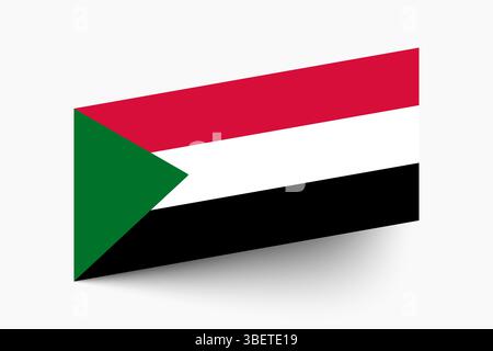 Bandiera della Palestina. Bandiera Palestina colori ufficiali icona inclinata disegno di illustrazione vettoriale digitale. Illustrazione Vettoriale