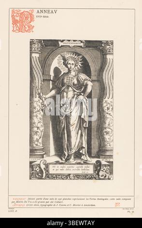 Anversa, Covens & Mortier, Vos, Maerten de, Collaert, Adriaen, Anversa, Maes, Joseph, Panneau, XVI Siècle, riproduzione di Gift of Mind, stampa di Adriaen Collaert a Maerten de Vos, recto - stampato, stampa fotomeccanica, pagina, riproduzione, foto, libri illustrati, PANNEAU Faisant partie, recto - stampato, LITT. P. - PL. 52., JJvy, altezza 342 mm, larghezza 232 mm, fotografo, 1876 - 1881, carta, fotolitografia, belga, 1838 - 1908, clichémaker, Work Conception, Paesi Bassi meridionali (prima del 1775), 1560 - 1618-06-29, a stampa di, Paesi Bassi meridionali, 1532 - 1603-12-04, alla progettazione di Workion, Foto Stock