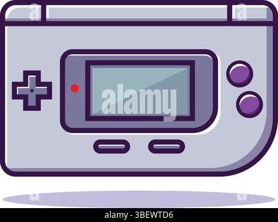 Illustrazione del controller Gamepad retro 90s su sfondo bianco Illustrazione Vettoriale