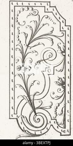 Luigi XIV (re di Francia), Parigi, Langlois, Nicolas, Francia, le Nôtre, André, giardini con parterre, parterre con motivi broderie, recto - scritto a mano con penna in inchiostro marrone, motivi Broderie sotto forma di doppia consolle., stampa, stampa ornamento, stampe, stampe ornamentali, piece d'un parterre debroderie avec un massif coudé à doppia voluta, altezza 308 mm, larghezza 190 mm, concezione del lavoro, 1613 - 1700-09-15, dopo la progettazione di, 1670 - 1680 - 1680, terzo trimestre xvii secolo, quarto quarto xvii secolo, carta, incisione, stampa, editore, pubblicazione (evento), pubblicazione, 1670 - 1670 - 167 Foto Stock