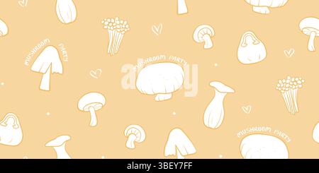 Un motivo vegetale senza cuciture in stile doodle disegnato a mano, con varie verdure. Perfetto per sfondi digitali, imballaggi, carta da imballaggio, textil Foto Stock