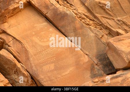 Incisioni rupestri di Cub Creek, Dinosaur National Monument, Utah Foto Stock