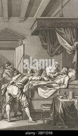 Buys, Jacobus, Paesi Bassi, Vinkeles, Reinier (i), sindaco Beernt Proys di Utrecht, assassinato, 1425, Paesi Bassi, sdraiato nel suo letto assassinato, 1425., stampa, storioprente, stampe, Frederik Muller Historical Records, altezza 236 mm, larghezza 158 mm, Noord-Nederlands, 1741-06-19 - 1816-01-30, printmaker, 1791 - 1791, quarto trimestre xviii secolo, carta, incisione, etsen, 1724-11-19 - 1801-04-07, disegnatore intermediario Foto Stock