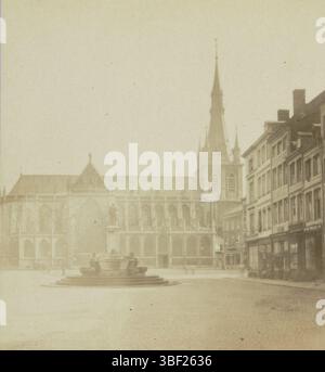 Liegi, Queval, Jules, la Belgique pittoresca e monumentale, vedute del Belgio, Liegi, vue extérieur de l'église Saint-Paul, cathédrale, Vista della Chiesa di San Paolo a Liegi, Liegi (città), verso - incollato, stereografo, stereofoto, foto, n. 1758, altezza 85 mm, larghezza 175 mm, francese, 1824, fotografo, 1866-1870, cartone, carta fotografica, carta fotografica, stampa album, stampa albumina Foto Stock