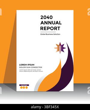 Modello di progettazione della copertina del report annuale moderno 2040 Illustrazione Vettoriale