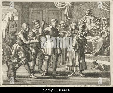 Amsterdam, Oossaan, Aart Dircksz., Amsterdam, Wybrants, Sander, Swart, vedova Steven, Blom, Joannes, Bergh, Herman van den, Deyster, Jacobus van der, Luyken, Jan, recto - scrittura in inchiostro marrone, stampa, Gerrit Hasepoot di Nijmegen dice addio alla sua famiglia, 1556, vero - timbrato, 67, Gerard Hasepoot Ao 1550, altezza 115 mm, larghezza 145 mm, Noord-Nederlands, 1649-04-16 - 1712-04, macchina per stampa, 1685 - 1685, carta, incisione, incisione, concezione, 1709-04, pubblicazione, ecc.. Foto Stock