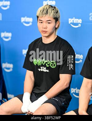 Tenshin Nasukawa del Giappone durante un allenamento pubblico alla Teiken Boxing Gym di Tokyo, Giappone, il 30 maggio 2025. Crediti: Hiroaki finito Yamaguchi/AFLO/Alamy Live News Foto Stock