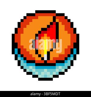Candele diwali chiare in stile pixel art Illustrazione Vettoriale
