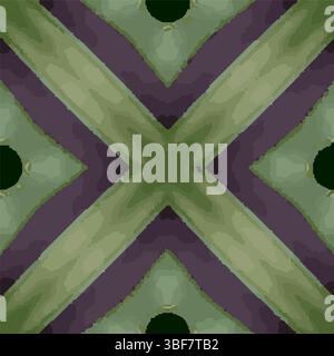 Schema vettoriale caleidoscopio a croce viola verde Illustrazione Vettoriale