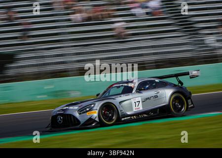 Luca STOLZ, Jules GOUNON e Fabian SCHILLER guidano la Mercedes-AMG GT3 EVO del team GetSpeed di Mercedes-AMG durante il 4° round del GT World Challenge Europe by AWS, 31 2025 all'autodromo Nazionale Monza, Italia. Foto Stock