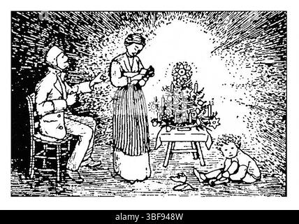 Fedele riproduzione della serie botanica di incisioni in legno di Julie de Graag. Opere d'arte di dominio pubblico del Rijksmuseum. Alta risoluzione per tessuti, arredamento, editoriale. Foto Stock