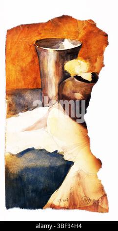 Fedele riproduzione del frammento di natura morta di Julie de Graag. Disegno di pubblico dominio dal Rijksmuseum High-res per il design tessile, editoriale, borchie d'arte Foto Stock