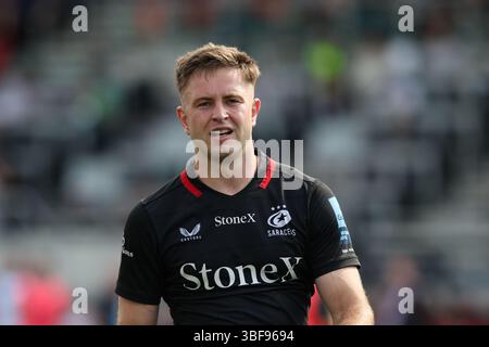 LONDRA, Regno Unito - 31 maggio 2025: Fergus Blake dei Saracens durante la partita di rugby di Premiership tra Saracens e Bath Rugby allo Stonex Stadium (credito: Craig Mercer/ Alamy Live News) Foto Stock