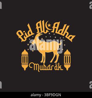 Tipografia EID al Adha Illustrazione Vettoriale