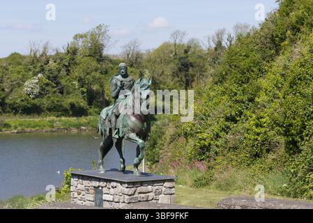 Statua di bronzo di William Maresciallo a Pembroke Foto Stock