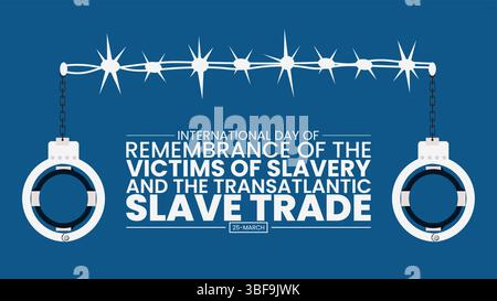 Giornata internazionale della memoria delle vittime della schiavitù e del commercio transatlantico degli schiavi Illustrazione Vettoriale