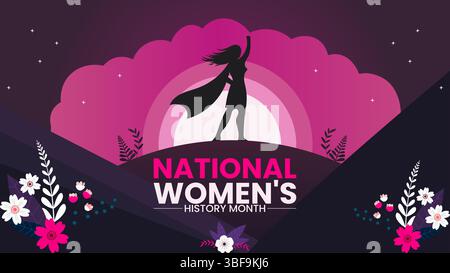 Empowering Women A Tribute to Women's History, Design Templet, poster Illustrazione Vettoriale