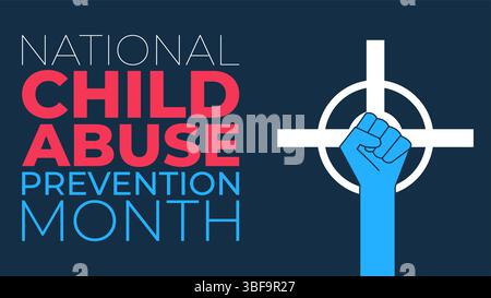 Mese nazionale per la prevenzione degli abusi sui minori, per proteggere il futuro di ogni bambino Illustrazione Vettoriale