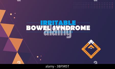 Mese di consapevolezza della sindrome dell'intestino irritabile, comprensione e supporto Illustrazione Vettoriale