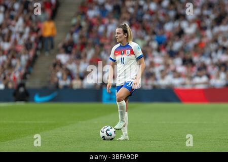 Londra, Regno Unito. 30 maggio 2025. Londra, 30 maggio 2025: Lauren Hemp (11 Inghilterra) durante la partita di calcio della UEFA Womens Nations League tra Inghilterra e Portogallo allo stadio di Wembley, 30 maggio 2025, Londra, Inghilterra. (Pedro Soares/SPP) credito: SPP Sport Press Photo. /Alamy Live News Foto Stock