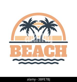 Summer Logo Vector Collection: Distintivi di spiaggia tropicale, emblemi del tramonto, icone delle vacanze, grafica di palme, illustrazioni di sole e viaggi, Typog delle festività Illustrazione Vettoriale
