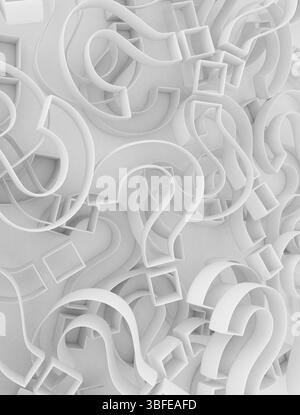 Punti interrogativi 3d astratti Foto Stock