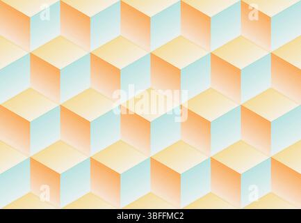 Modello isometrico a forma di cubo in estate. Foto Stock