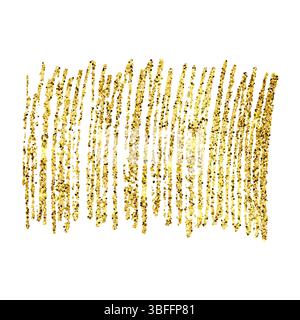 Sfondo scintillante Golden Paint su sfondo bianco. Sfondo con scintille dorate ed effetto glitter. Spazio vuoto per il testo. Illustrazione vettoriale Illustrazione Vettoriale