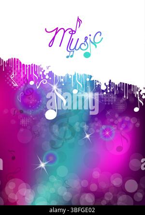 Musica astratta di sottofondo. disegnato a mano. Non ai, illustrazione vettoriale Illustrazione Vettoriale