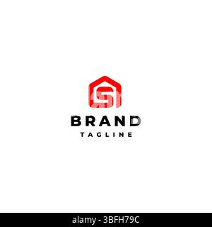 Design del logo Letter S Line Home Icon. Design del logo della lettera iniziale della Simple House Line. Illustrazione Vettoriale