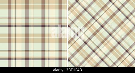 Elegante set con motivo a quadri, caratterizzato da un classico design tartan con sottili variazioni di colore. Ideale per design tessile, sfondi e layout eleganti. Illustrazione Vettoriale