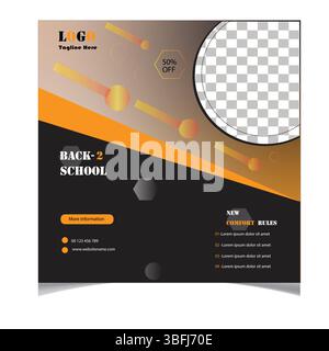 Design del volantino promozionale Back-to-School con il 50% di sconto Illustrazione Vettoriale