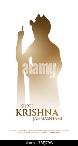 Felice Janmashtami con sfondo astratto colorato disegno di illustrazione vettoriale. Illustrazione per Krishna Janmashtami. Felice Janmashtami realistico L Illustrazione Vettoriale