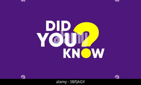 Sapevi che il segnale è su sfondo viola? Sapevate che l'illustrazione del design della domanda, sapevate che il segno vettoriale è un'icona divertente? Illustrazione Vettoriale