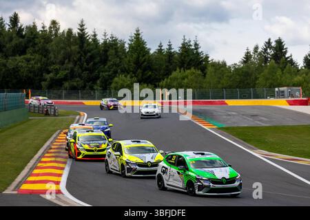 Stavelot, Belgio. 31 maggio 2025. 23 FINKELSTEIN Alex (fra), GPA RACING, Clio Cup Series, action 15 POUGET David (fra), GPA RACING, Clio Cup Series, action 17 TAYLOR Nicky (GBR), GPA RACING, Clio Cup Series, azione durante il 3° round della Clio Cup Series 2025, dal 30 maggio al 1° giugno 2025 sul Circuit de Spa-Francorchamps, a Stavelot, Belgio - Photo Damien Doumergue Alamy News/DPPI Live/DPPI News/DPPI Live/DPPI Foto Stock