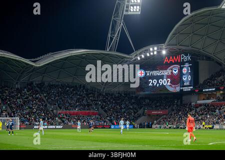 Melbourne, Australia. 31 maggio 2025. Record di presenze all'AAMI Park per la finale maschile Isuzu A-Leagues tra Melbourne City e Melbourne Victory. Punteggio finale: Melbourne City 1 - 0 Melbourne Victory Credit: SOPA Images Limited/Alamy Live News Foto Stock