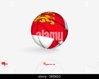 Sark Basketball Concept con National Flag Design. Perfetto per contenuti sportivi e promozioni nazionali. Illustrazione Vettoriale