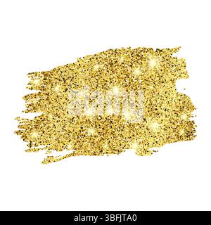 Sfondo scintillante Golden Paint su sfondo bianco. Sfondo con scintille dorate ed effetto glitter. Spazio vuoto per il testo. Illustrazione vettoriale Illustrazione Vettoriale
